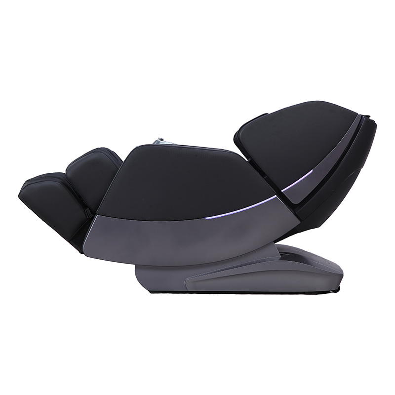 Massagestol Santé Shiri 3D i sidovinkel med LED-belysning, kompakt form utan utfällda arm- eller fotstöd.