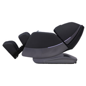 Massagestol Santé Shiri 3D i sidovinkel med LED-belysning, utfällt fotstöd.