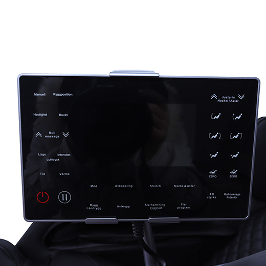 display på Santé Tanoshi 4D massagestol med diverse massageprogram
